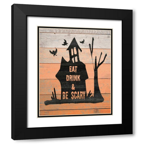 Eat, Drink and Be Scary Black Modern Wood Framed Art Print with Double Matting by Moulton, Jo