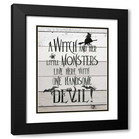 Handsome Devil Black Modern Wood Framed Art Print with Double Matting by Moulton, Jo