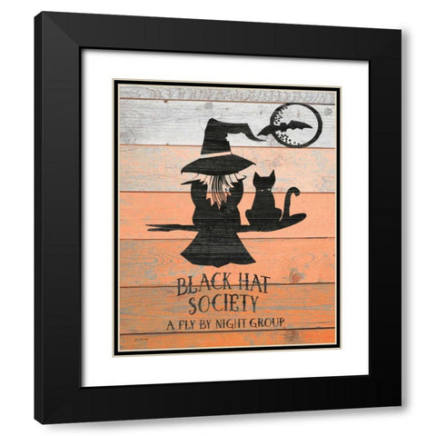 Black Hat Society Black Modern Wood Framed Art Print with Double Matting by Moulton, Jo