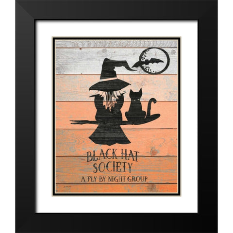 Black Hat Society Black Modern Wood Framed Art Print with Double Matting by Moulton, Jo