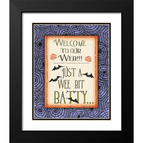 Batty Black Modern Wood Framed Art Print with Double Matting by Moulton, Jo