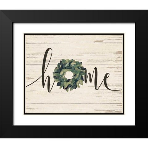 Home Wreath Black Modern Wood Framed Art Print with Double Matting by Moulton, Jo