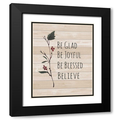 Believe Black Modern Wood Framed Art Print with Double Matting by Moulton, Jo