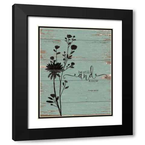 Be Still Black Modern Wood Framed Art Print with Double Matting by Moulton, Jo