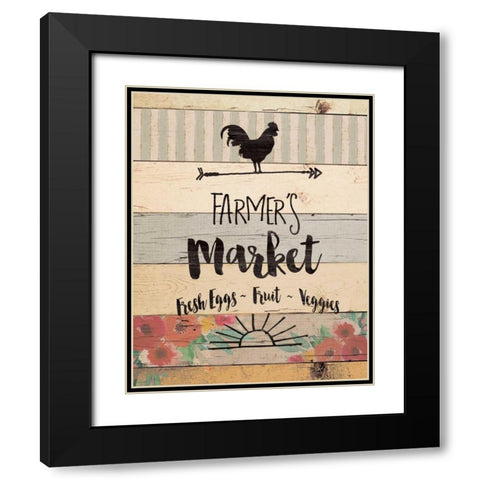 Farmers Market Black Modern Wood Framed Art Print with Double Matting by Moulton, Jo