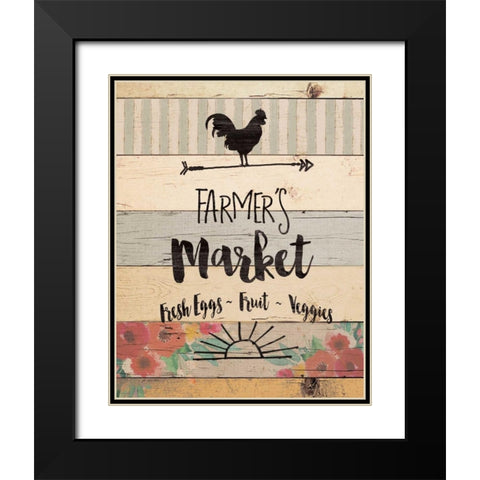 Farmers Market Black Modern Wood Framed Art Print with Double Matting by Moulton, Jo