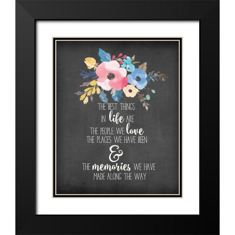 The Best Things Black Modern Wood Framed Art Print with Double Matting by Moulton, Jo