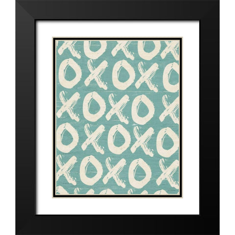 XOXO Black Modern Wood Framed Art Print with Double Matting by Moulton, Jo