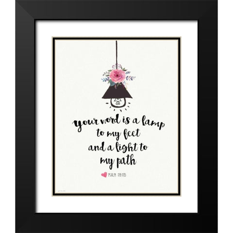 Light My Path Black Modern Wood Framed Art Print with Double Matting by Moulton, Jo