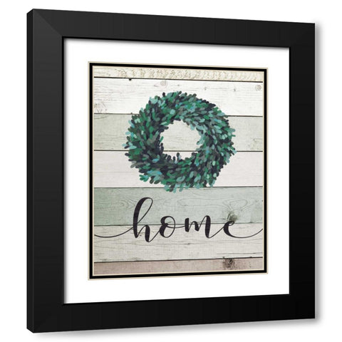 Home Wreath II Black Modern Wood Framed Art Print with Double Matting by Moulton, Jo