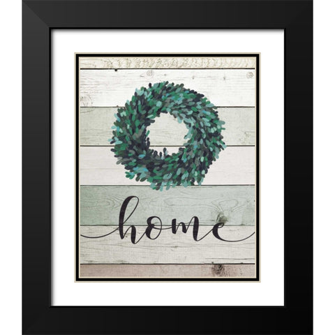 Home Wreath II Black Modern Wood Framed Art Print with Double Matting by Moulton, Jo