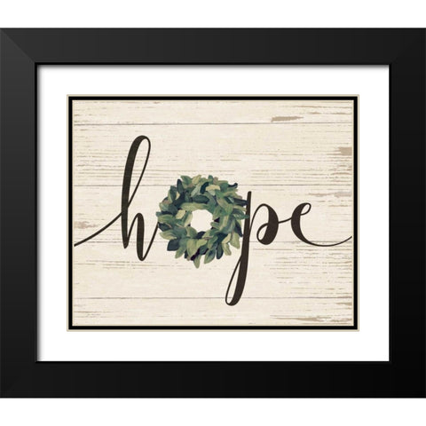 Hope Wreath Black Modern Wood Framed Art Print with Double Matting by Moulton, Jo