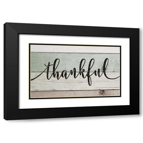 Thankful Black Modern Wood Framed Art Print with Double Matting by Moulton, Jo