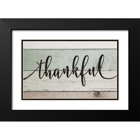 Thankful Black Modern Wood Framed Art Print with Double Matting by Moulton, Jo