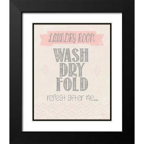 Repeat After Me Black Modern Wood Framed Art Print with Double Matting by Moulton, Jo