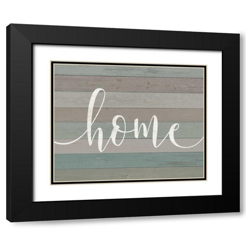 Rustic Home Script Black Modern Wood Framed Art Print with Double Matting by Moulton, Jo