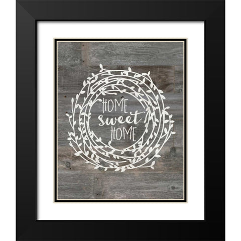 Rustic Home Sweet Home Black Modern Wood Framed Art Print with Double Matting by Moulton, Jo