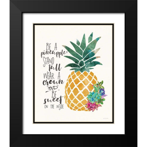 Be a Pineapple Black Modern Wood Framed Art Print with Double Matting by Moulton, Jo