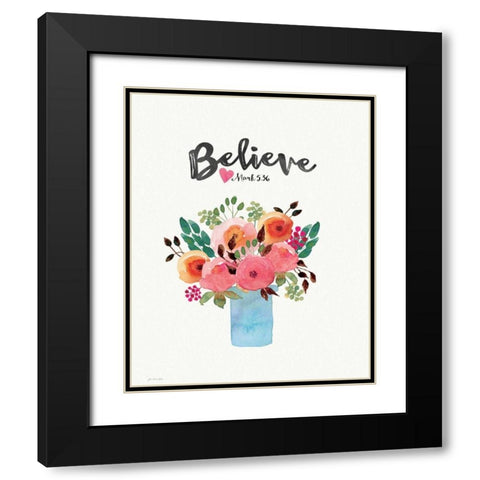 Believe Black Modern Wood Framed Art Print with Double Matting by Moulton, Jo