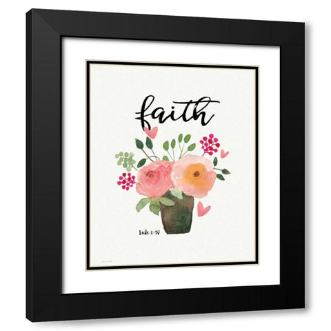 Faith Black Modern Wood Framed Art Print with Double Matting by Moulton, Jo