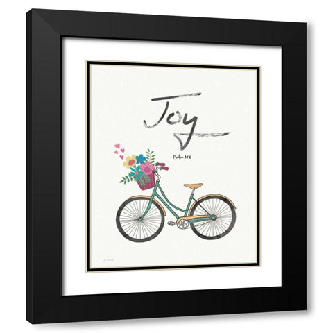 Joy Black Modern Wood Framed Art Print with Double Matting by Moulton, Jo