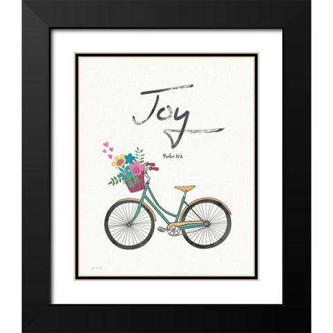 Joy Black Modern Wood Framed Art Print with Double Matting by Moulton, Jo