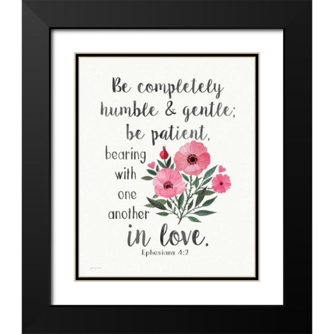 Patient Humble Kind Black Modern Wood Framed Art Print with Double Matting by Moulton, Jo