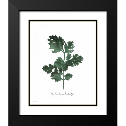 Parsley Black Modern Wood Framed Art Print with Double Matting by Moulton, Jo