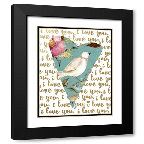 I Love You Black Modern Wood Framed Art Print with Double Matting by Moulton, Jo