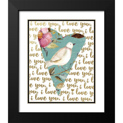 I Love You Black Modern Wood Framed Art Print with Double Matting by Moulton, Jo