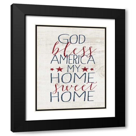 God Bless America Black Modern Wood Framed Art Print with Double Matting by Moulton, Jo