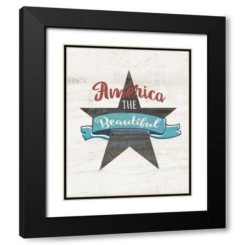 America the Beautiful Black Modern Wood Framed Art Print with Double Matting by Moulton, Jo