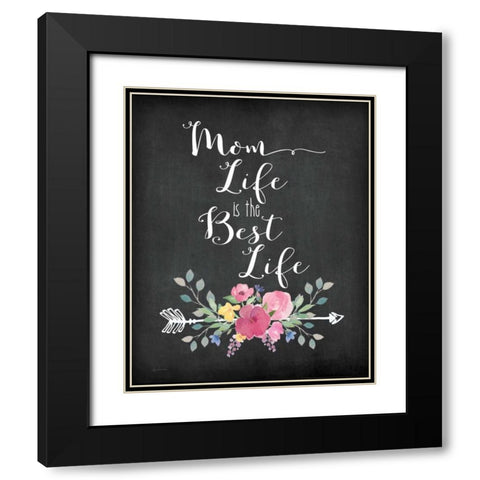 Mom Life Black Modern Wood Framed Art Print with Double Matting by Moulton, Jo