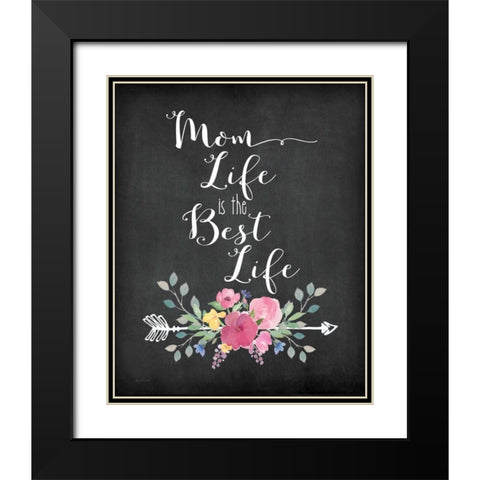 Mom Life Black Modern Wood Framed Art Print with Double Matting by Moulton, Jo