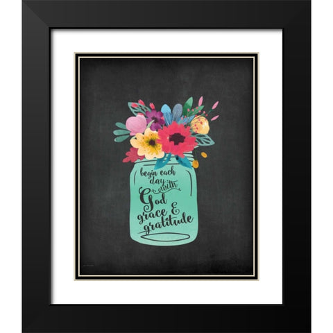 God, Grace, Gratitude Black Modern Wood Framed Art Print with Double Matting by Moulton, Jo