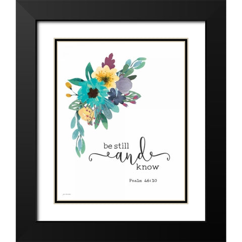 Be Still Black Modern Wood Framed Art Print with Double Matting by Moulton, Jo