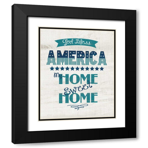 God Bless America Black Modern Wood Framed Art Print with Double Matting by Moulton, Jo