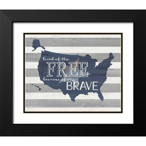 Map of the Free Black Modern Wood Framed Art Print with Double Matting by Moulton, Jo