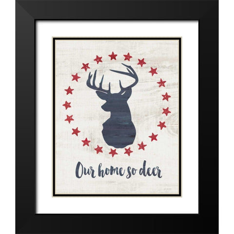 Home So Deer Black Modern Wood Framed Art Print with Double Matting by Moulton, Jo
