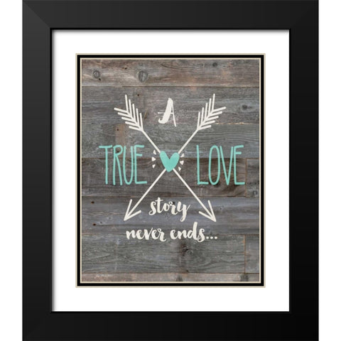 True Love Story Black Modern Wood Framed Art Print with Double Matting by Moulton, Jo