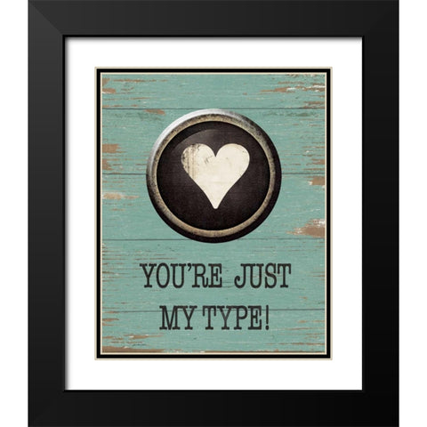 Type Key Name Black Modern Wood Framed Art Print with Double Matting by Moulton, Jo