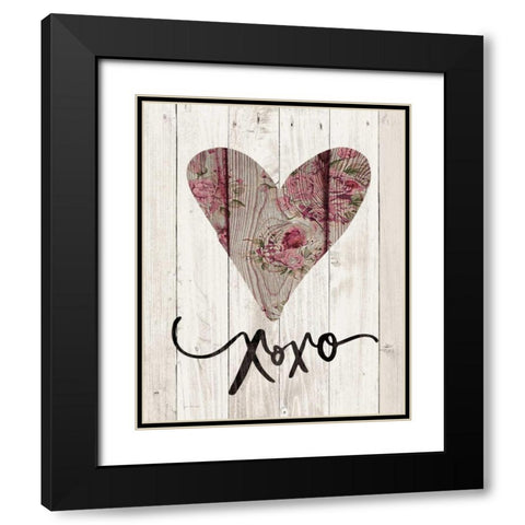 XOXO Black Modern Wood Framed Art Print with Double Matting by Moulton, Jo