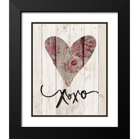 XOXO Black Modern Wood Framed Art Print with Double Matting by Moulton, Jo