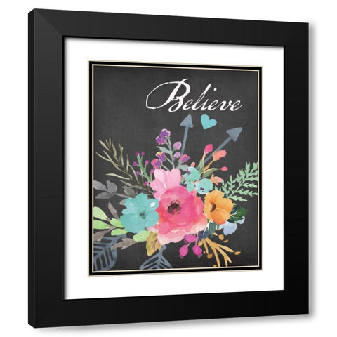 Believe - Chalk Black Modern Wood Framed Art Print with Double Matting by Moulton, Jo