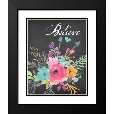 Believe - Chalk Black Modern Wood Framed Art Print with Double Matting by Moulton, Jo