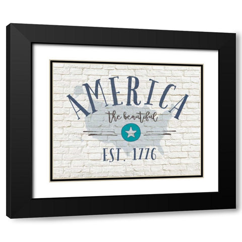 America Brick Black Modern Wood Framed Art Print with Double Matting by Moulton, Jo