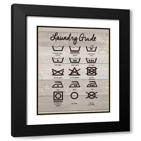 Laundry Guide Black Modern Wood Framed Art Print with Double Matting by Moulton, Jo