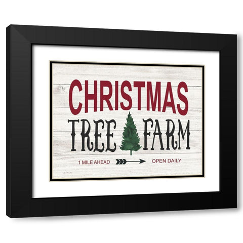 Christmas Tree Farm Black Modern Wood Framed Art Print with Double Matting by Moulton, Jo