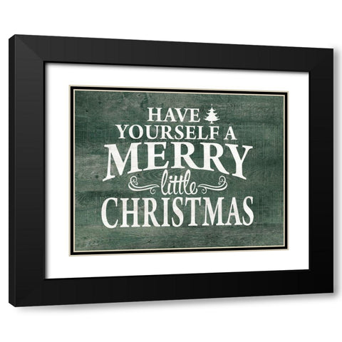 Merry Little Christmas Black Modern Wood Framed Art Print with Double Matting by Moulton, Jo