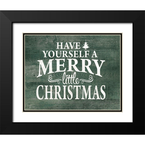 Merry Little Christmas Black Modern Wood Framed Art Print with Double Matting by Moulton, Jo